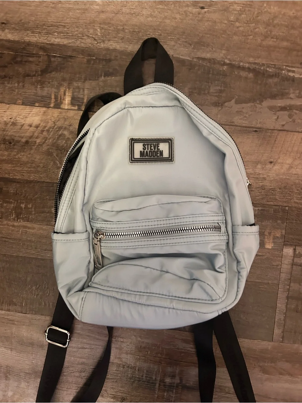 Steve Madden Pale Blue‎ Mini Backpack with Front Zip Pocket